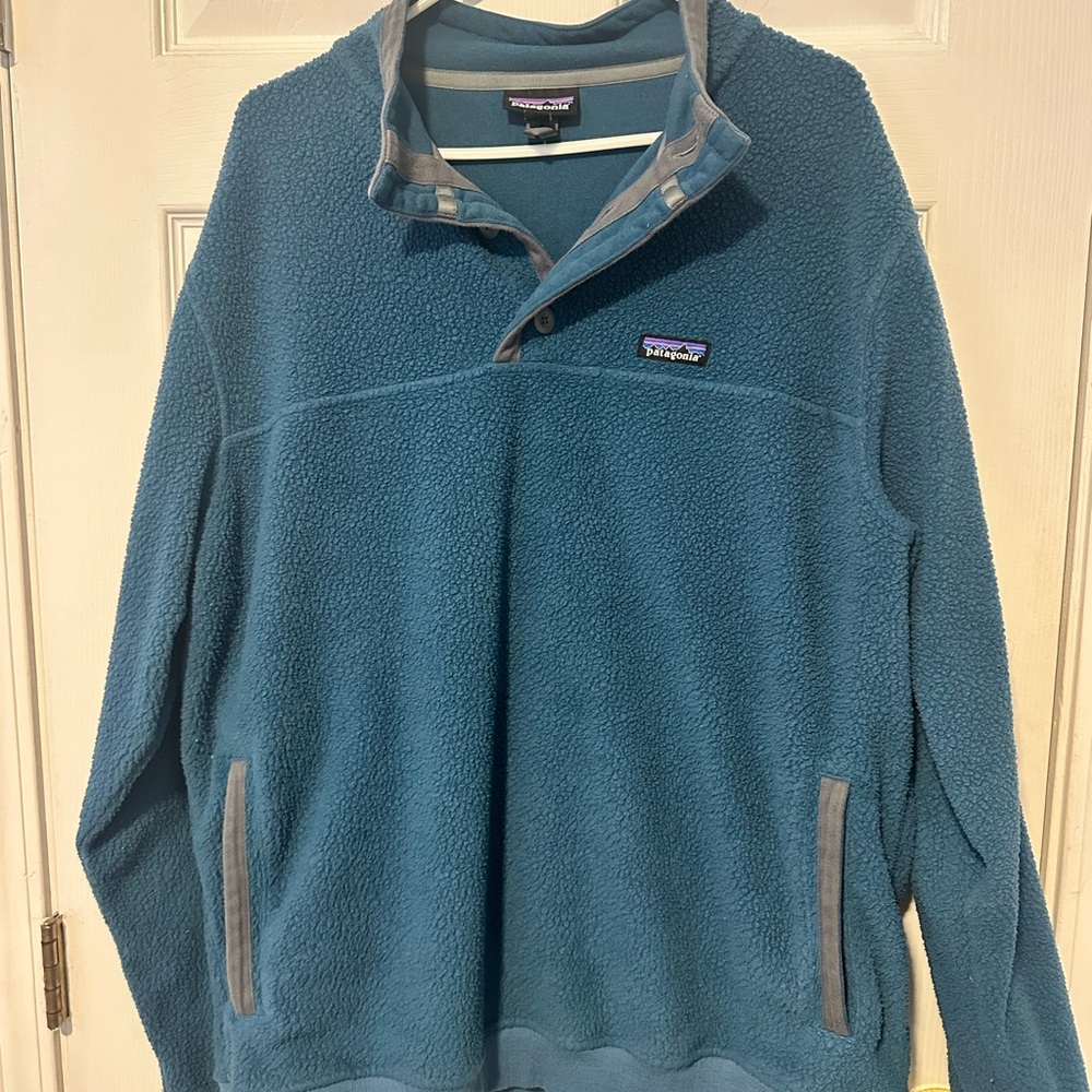 Patagonia Teal Snap Pullover